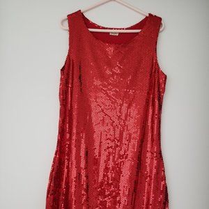Party Dress - Red Sparkly Sequin Dress